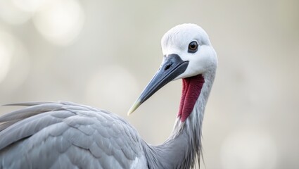 Fototapeta premium Crane bird gazing towards the lens