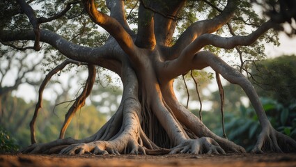 a majestic banyan tree