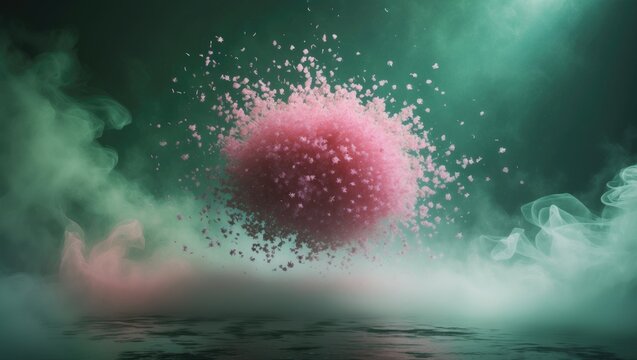 Pink Confetti Bubble with Medium Particle Size in a Greenback Render Loop