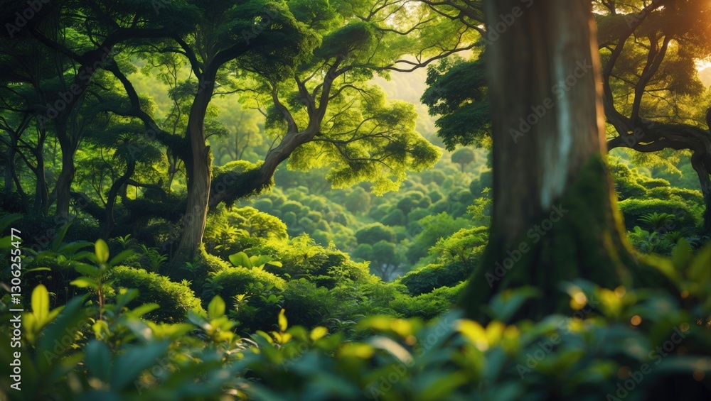 Poster detailed forest image with a transparent background and a clipping path for easy selection