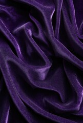 Obraz premium Luxurious Deep Purple Velvet Fabric with Rich Texture and Intricate Drapery Details Ideal for Fashion, Design, and Textile Applications