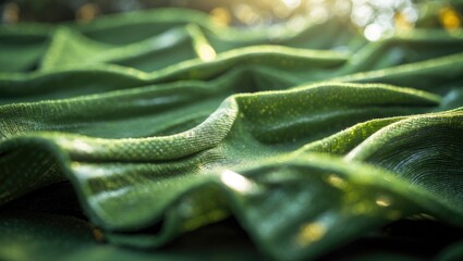 detailed view of artificial crumpled green grass