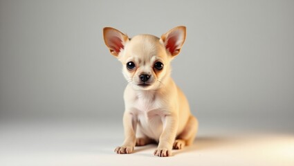 Chihuahua pup, studio shot featuring tiny dogs