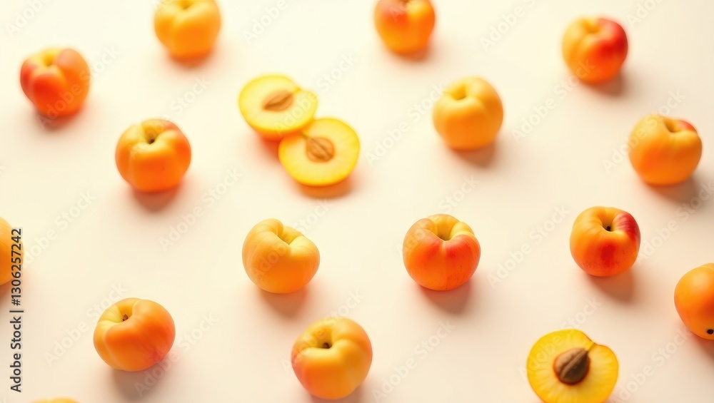 Poster savory apricots displayed from above on a light background.