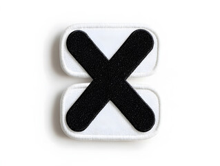 Obraz premium Minimalist Black and White Letter X Embroidered Patch Mockup