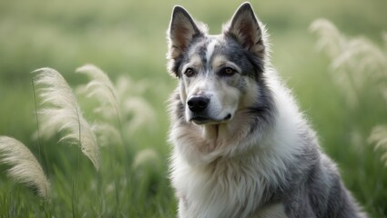 Fototapeta premium Dutch herding dog resting in the field