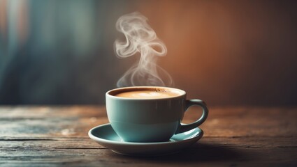 steaming coffee cup, joy of youth in a comforting moment