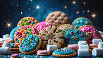 festive cookies and marshmallows for the season