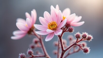 delicate blossoms thriving in winter, small flowers clustered together