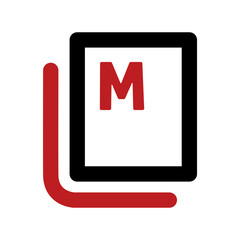 Copyright background management black and red outline icon pack