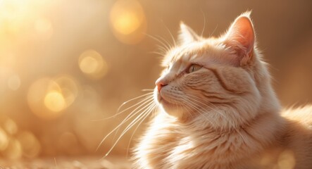 Feline basking in the golden sunlight