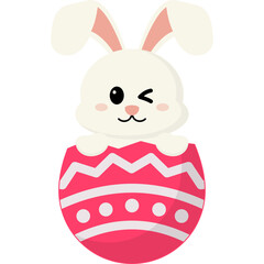 Cute Easter Bunny in Eggshell