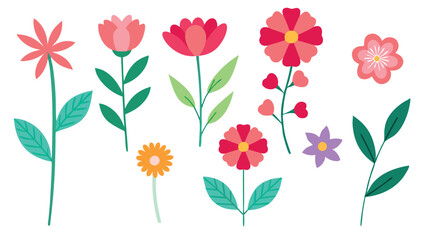 Collection of Spring colorful Flower elements vector
.Seamless pattern with pink tulips