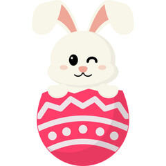 Cute Easter Bunny in Eggshell
