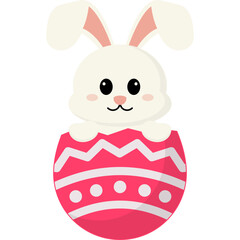 Cute Easter Bunny in Eggshell