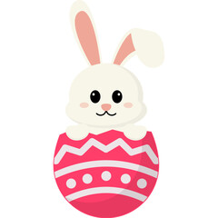 Cute Easter Bunny in Eggshell