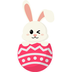 Obraz premium Cute Easter Bunny in Eggshell