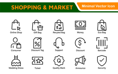 Shopping Cart Icons Set. Vector Icons for Retail, Online Shopping, E-commerce, Checkout, and Shopping Experience