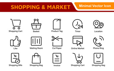 Shopping Cart Icons Set. Vector Icons for Retail, Online Shopping, E-commerce, Checkout, and Shopping Experience