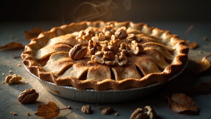 Walnut-infused apple pie - a classic fall dessert