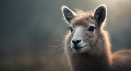 Obraz premium Intimate portrait of a Lama (Lama glama)