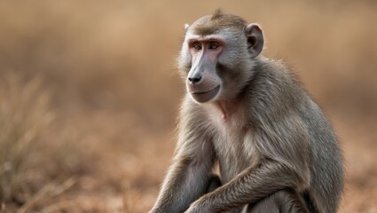 Obraz premium Baboons, classified as Old World monkeys from the genus Papio, are part of the Cercopithecinae subfamily and are native to specific regions in Africa and the Arabian Peninsula.