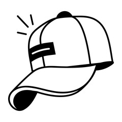 A hand drawn icon of a cap 
