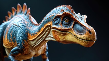 Fototapeta premium Ankylosaurus model against a dark background. High-resolution image.