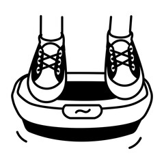 A flat style icon of vibration exercise 
