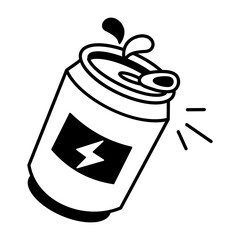 A hand drawn icon of energy drink can 
