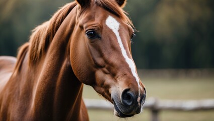Obraz premium Intimate Shot of a Chestnut Horse
