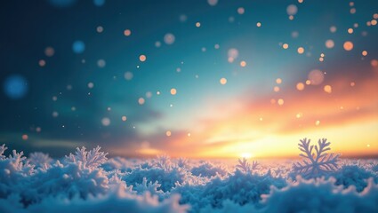 Fototapeta premium Winter sky backdrop featuring cascading snowflakes