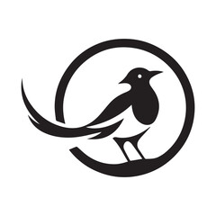 2d logo of magpie bird with white background