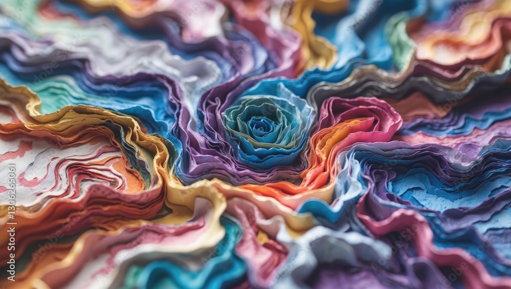 Poster handcrafted backdrop featuring colorful paper. abstract wall designs imitating marble style. brushst