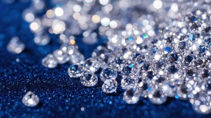 Fototapeta premium Sparkling Diamonds on Dark Background