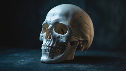 Detailed medical representation of the human skull.