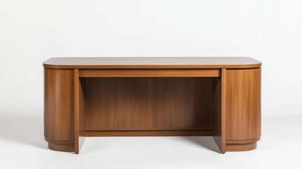 Wooden Desk: A classic wooden desk, showcasing a minimalist aesthetic. The desk is a piece of furniture made from wood, a classic, and a great choice for any home office.