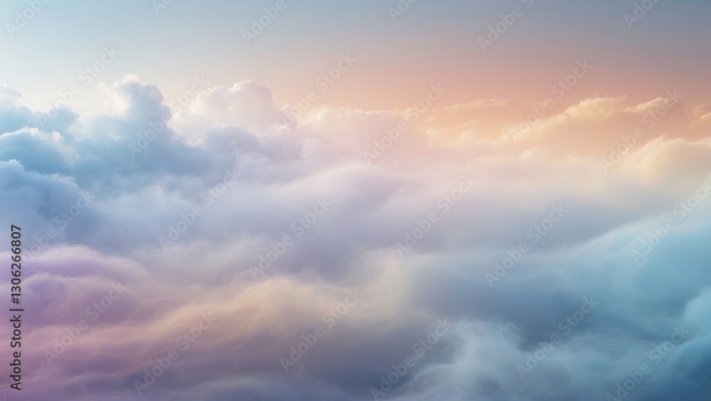Poster soft clouds forming an abstract color gradient background.