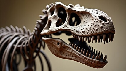 Fototapeta premium Detailed View of a Massive Dinosaur or T-rex Skeleton