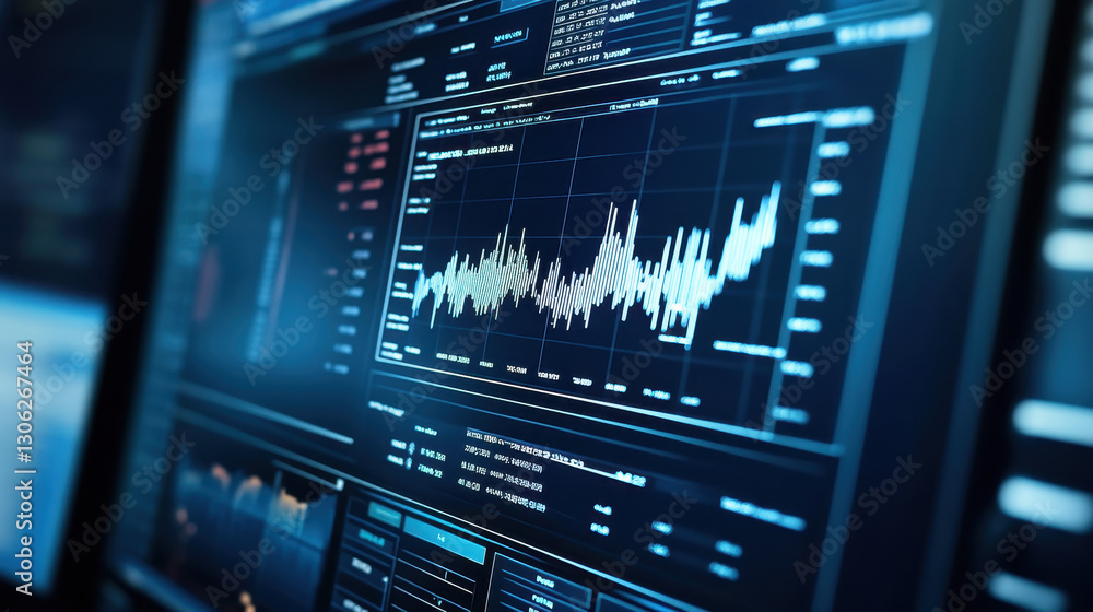 Aufkleber a close-up of an ai-generated financial dashboard displaying stock market data
