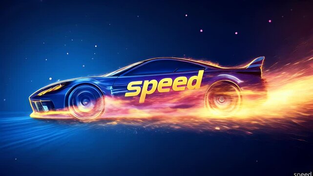 Velocity Unveiled: The "speed" branding is inscribed on the sides of a sleek sports car, with an emphasis on speed, power, and high-performance design.