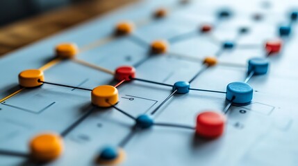 Aerial view of network graphs analyzing digital workspace connections
