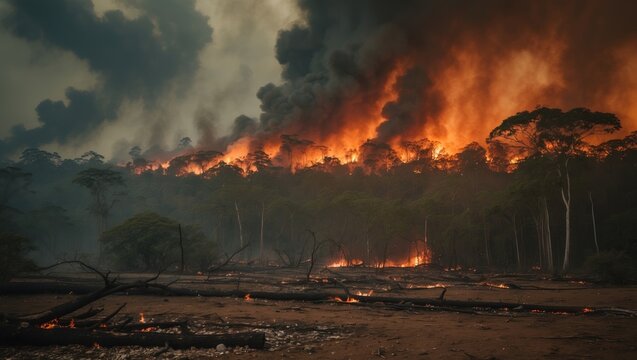 Burning of the Brazilian Amazon Rainforest to Create Pastureland