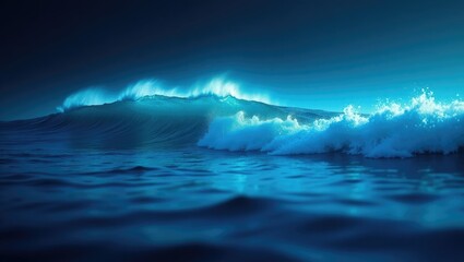 Naklejka premium Exquisite background featuring stunning waves in a vivid blue hue.