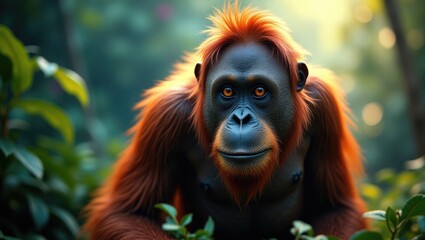 Bornean orangutan species (Pongo pygmaeus)