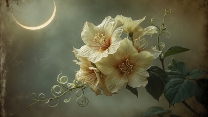 A vintage illustration of a honeysuckle flower adapted from publicly available artworks.
