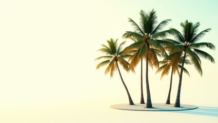 Obraz premium tropical palm trees on a light background