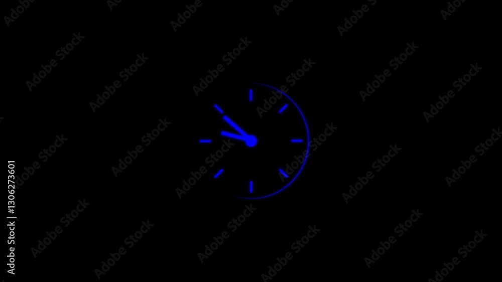 Poster abstract analog new clock icon animation 4k video.