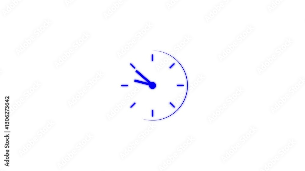 Poster abstract analog new clock icon animation 4k video.