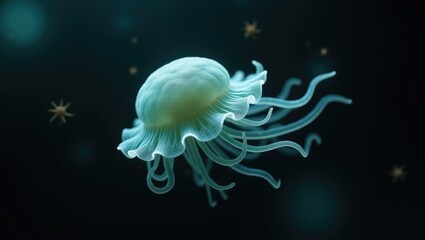 Obraz premium microscopic view of a coronavirus pathogen